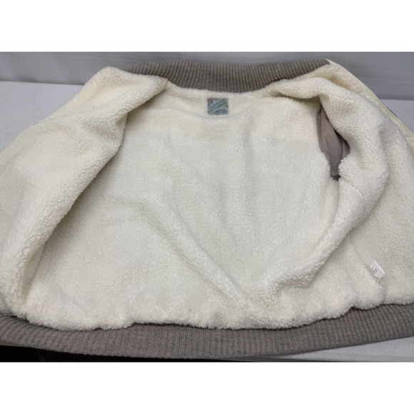 Vintage OUTDOOR EXCHANGE Wool Blend Sherpa Lined Cardigan Sweater Jacket Large - Picture 6 of 13